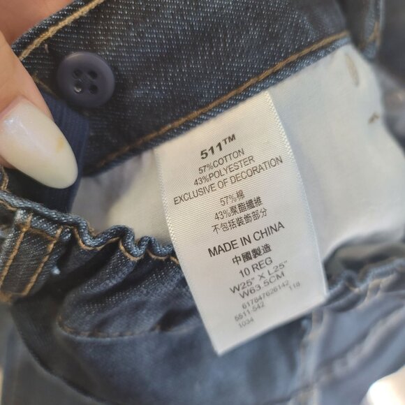 Levis 511 slim jeans dark blue color boys size 10 regular - Picture 3 of 5